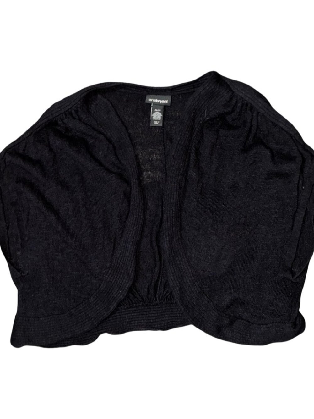 Sz.3X*Lane Bryant*Black Knit Sleeveless Shrug - Picture 4 of 8